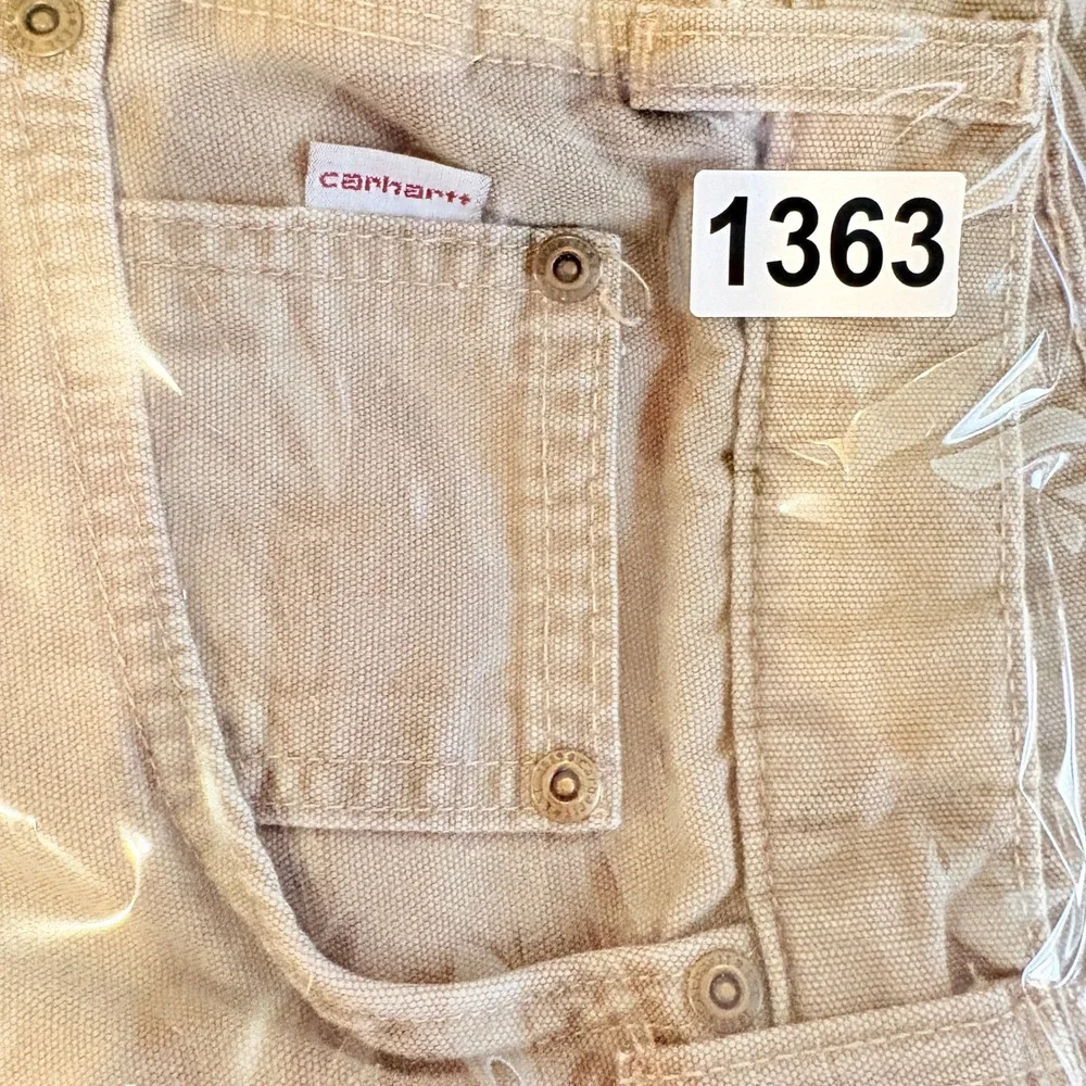 Carhartt Pants Men Sz 38x34‎ B159-MUS Mushroom Tan Canvas Carpenter Work Loose